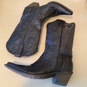 Stetson Crackle & Lace Black Cowboy Boot